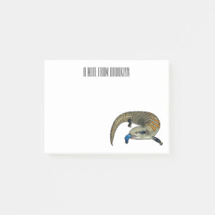 Blue-tongued skink cartoon illustration post-it notes