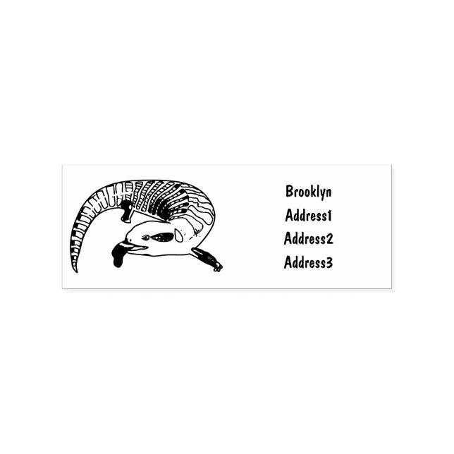Blue-tongued skink cartoon illustration rubber stamp (Imprint)