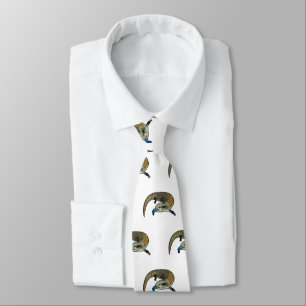 Blue-tongued skink cartoon illustration tie