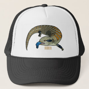 Blue-tongued skink cartoon illustration trucker hat
