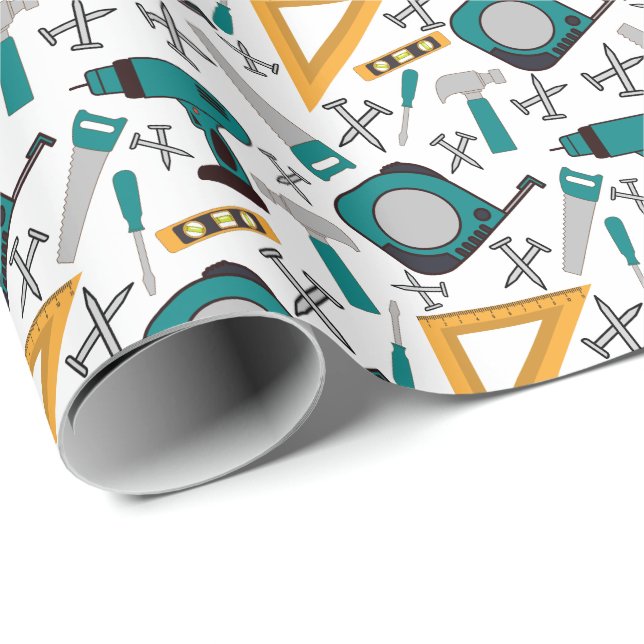 Blue Tools Wrapping Paper (Roll Corner)