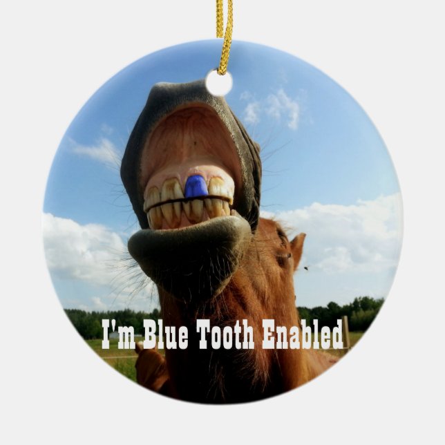 Blue Tooth Enabled Horse Ceramic Tree Decoration (Front)
