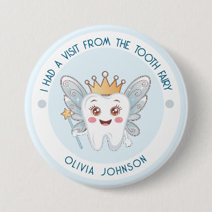 Blue Tooth Fairy 7.5 Cm Round Badge