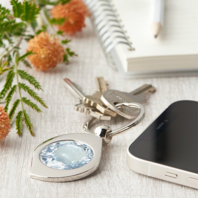 Blue Topaz 1 Key Ring (Side)