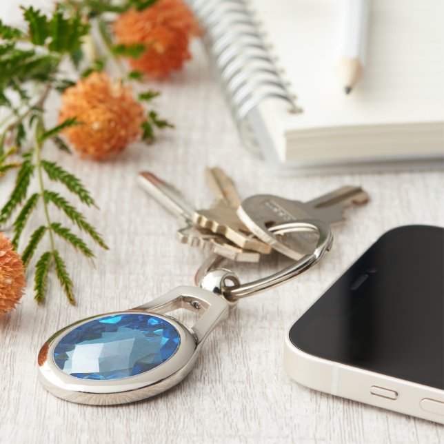 Blue Topaz 2 Key Ring (Side)