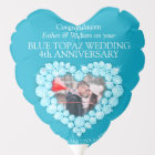 Blue topaz 4th wedding anniversary custom photo