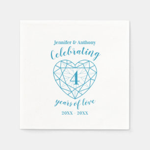 Blue topaz anniversary 4 years white blue custom napkin