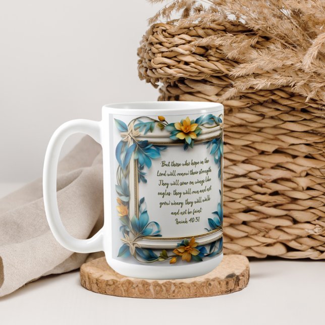 Blue Topaz Blossom Frame Coffee Mug (Creator Uploaded)