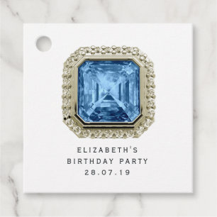 Blue Topaz December Birthstone Favour Tags