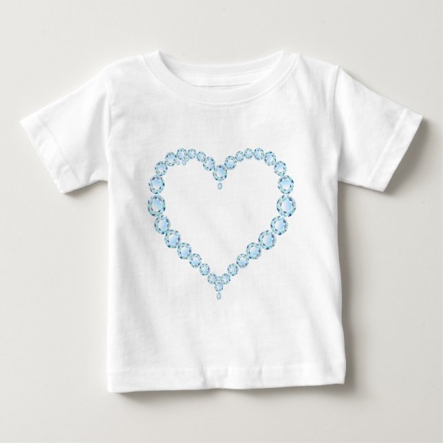 Blue Topaz Gem Heart Baby T-Shirt (Front)
