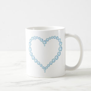 Blue Topaz Gem Heart Coffee Mug