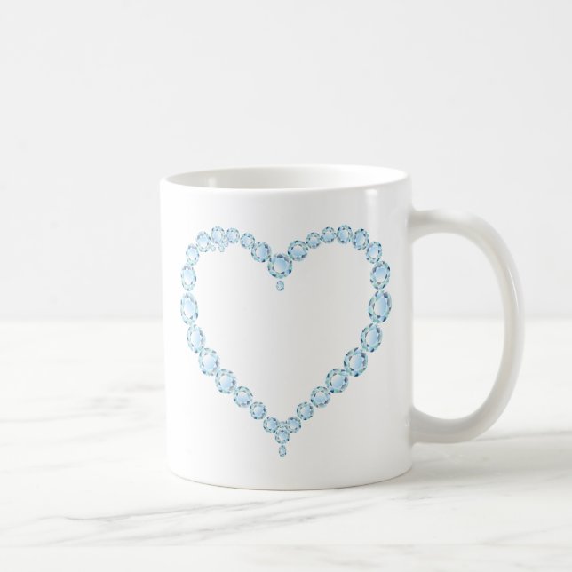 Blue Topaz Gem Heart Coffee Mug (Right)
