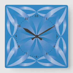 blue topaz pattern square wall clock