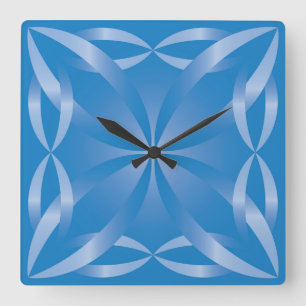 blue topaz pattern square wall clock