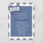 Blue Torah Bar Mitzvah Invitation<br><div class="desc">Stylish Bar Mitzvah invitation with torah,  Star of David and ornate geometric frame.  Easy to customise with the details of your event.   Invitations come with envelopes and your choice of several paper finishes.</div>