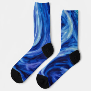 Blue Tornado Wind Art Crazy Socks
