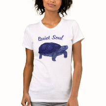 Blue Tortoise Artistic White T-Shirt
