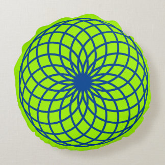 Blue Torus on Lime Green Meditation Cushion