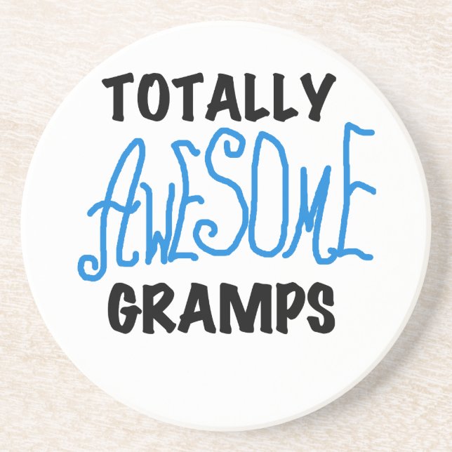 Blue Totally Awesome Gramps T-shirts and Gifts Coaster (Front)