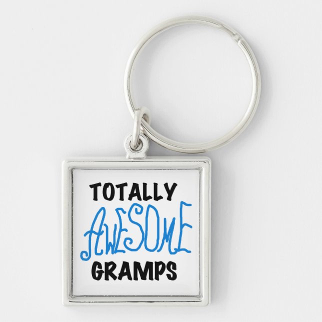 Blue Totally Awesome Gramps T-shirts and Gifts Key Ring (Front)