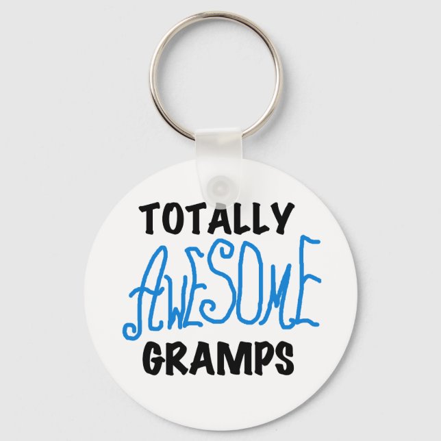 Blue Totally Awesome Gramps T-shirts and Gifts Key Ring (Front)