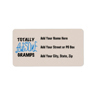 Blue Totally Awesome Gramps T-shirts and Gifts Label