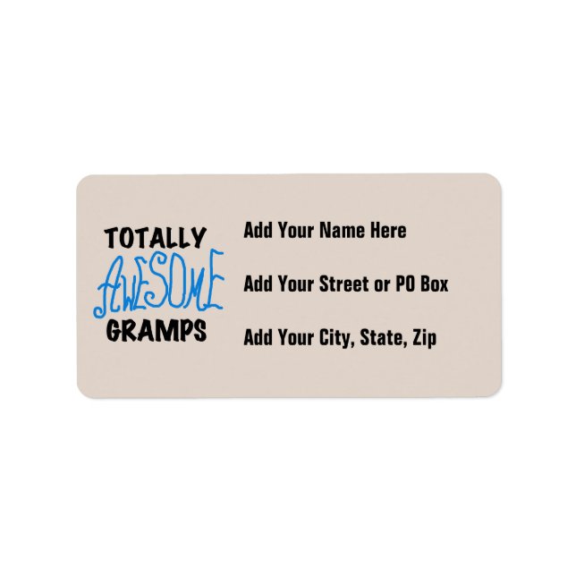 Blue Totally Awesome Gramps T-shirts and Gifts Label (Front)