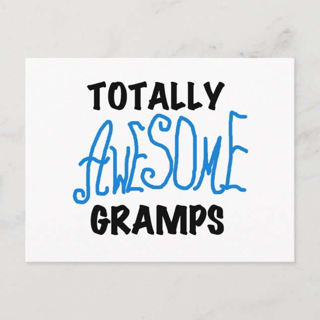 Blue Totally Awesome Gramps T-shirts and Gifts Postcard (Front)
