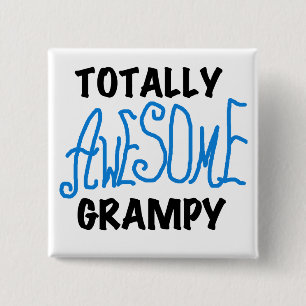 Blue Totally Awesome Grampy Tshirts and Gifts 15 Cm Square Badge
