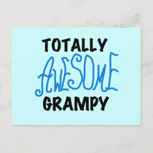 Blue Totally Awesome Grampy Tshirts and Gifts Postcard