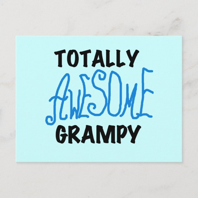Blue Totally Awesome Grampy Tshirts and Gifts Postcard (Front)