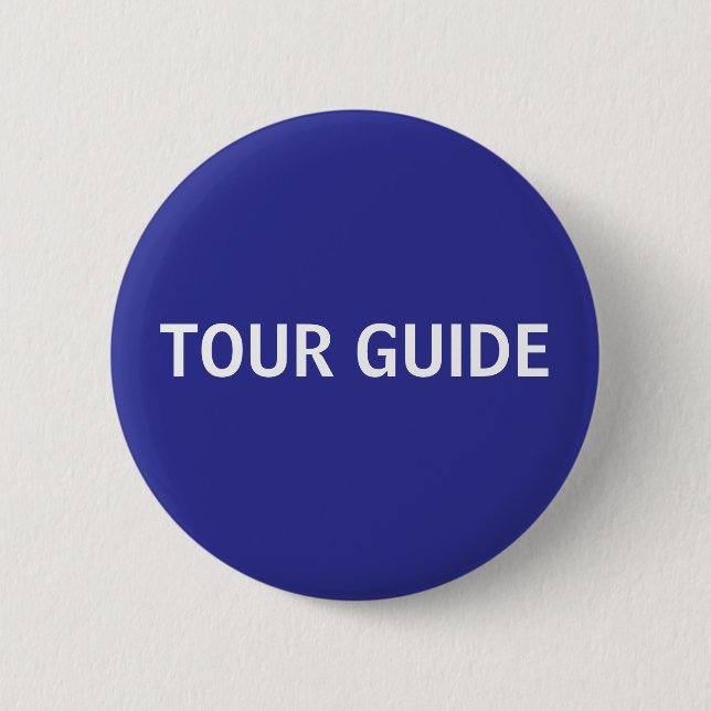 Blue Tour Guide 6 Cm Round Badge (Front)