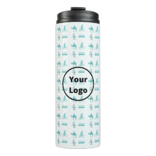 Blue tourism business pattern thermal tumbler
