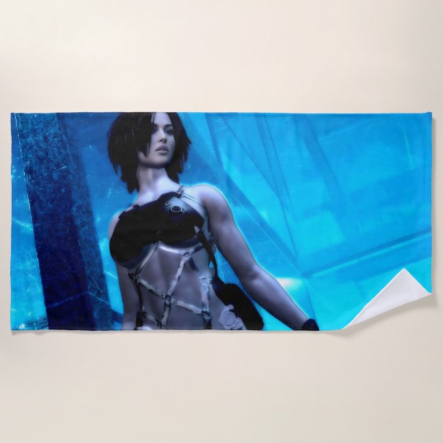 Blue Toxin beach towel (Front)