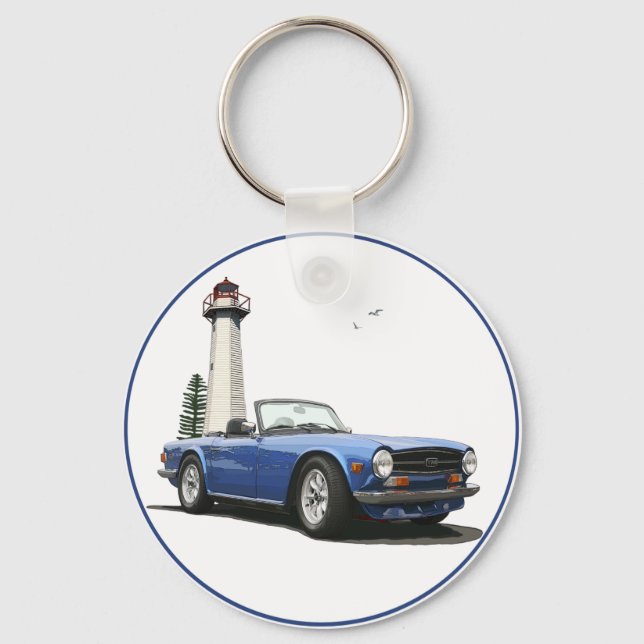 Blue TR6 Key Ring (Front)