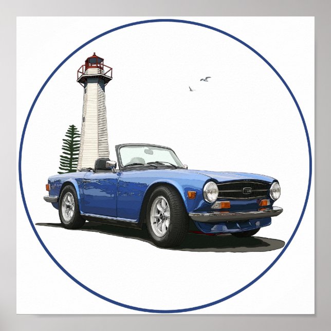 Blue TR6 Poster (Front)