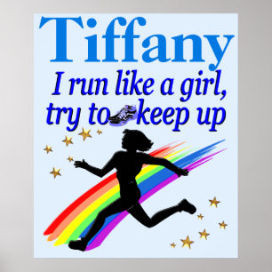 BLUE TRACK AND FIELD PERSONALIZED POSTER