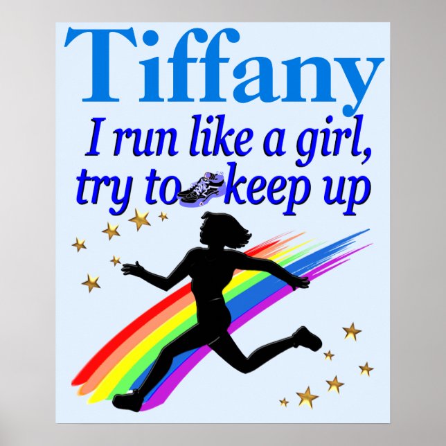 BLUE TRACK AND FIELD PERSONALIZED POSTER (Front)