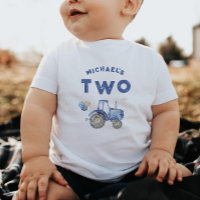 Blue Tractor 2nd Birthday T-Shirt