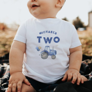 Blue Tractor 2nd Birthday T-Shirt