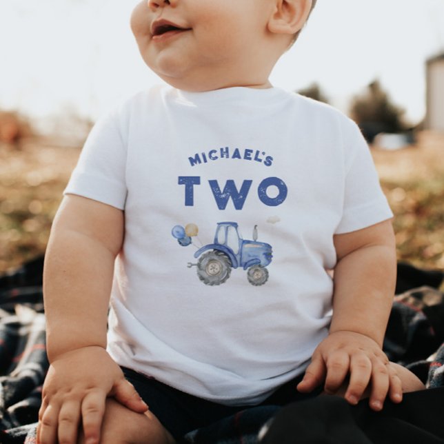 Blue Tractor 2nd Birthday T-Shirt (Creator Uploaded)