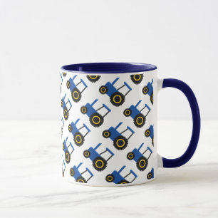 Blue Tractor Design Mug