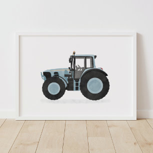 Blue Tractor Kids Room Decor