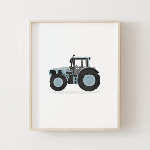 Blue Tractor Kids Room Decor