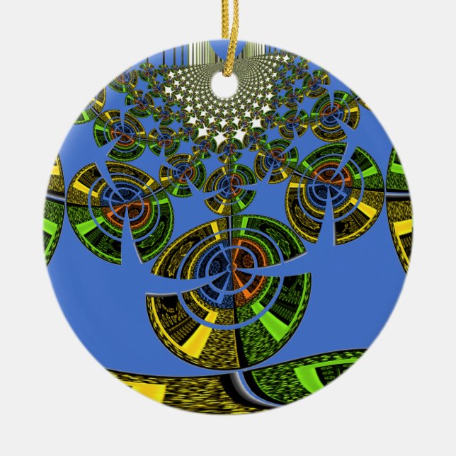 Blue tradition ceramic tree decoration (Front)