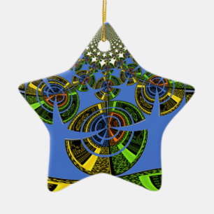 Blue tradition ceramic tree decoration
