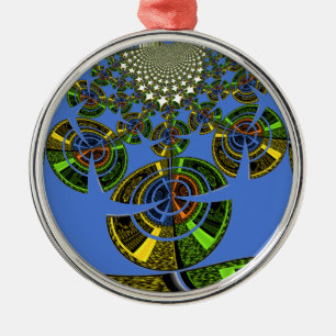 Blue tradition metal ornament