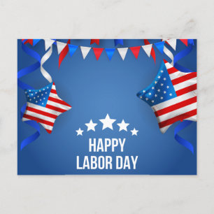 Blue Traditional Happy Labour day Postcard