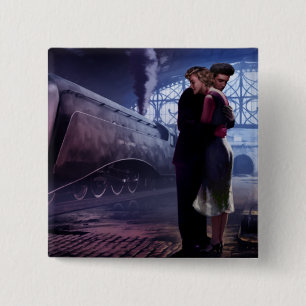 Blue Train 2 15 Cm Square Badge