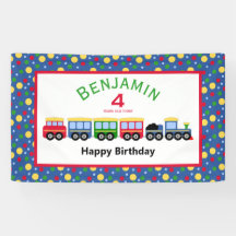 Blue Train Engine and Coal Car Birthday